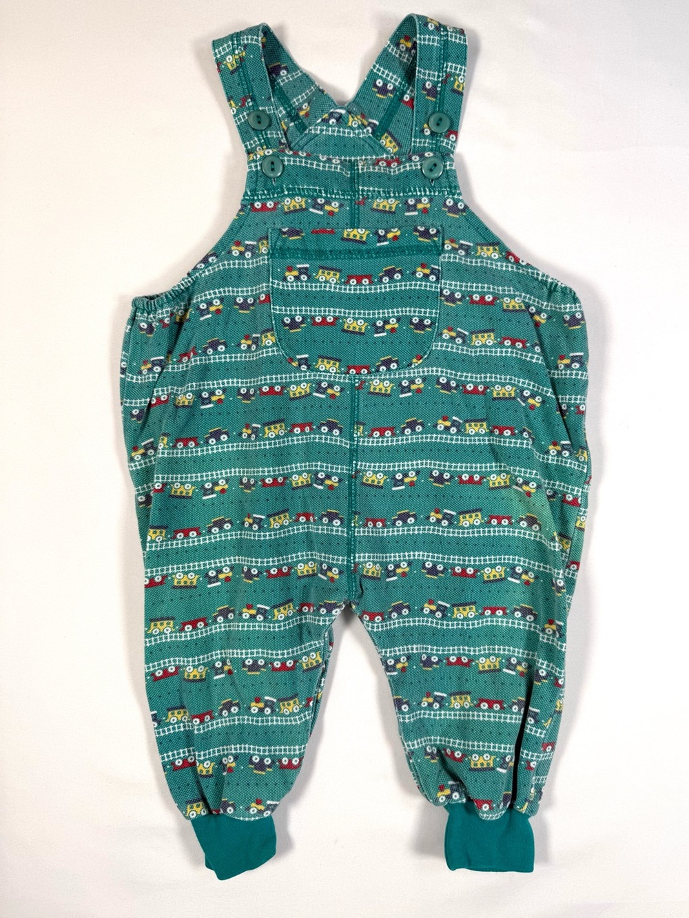 VINTAGE CIRCO 90s Train Print Overalls 18M Railroad Romper Toddler Vintage Retro